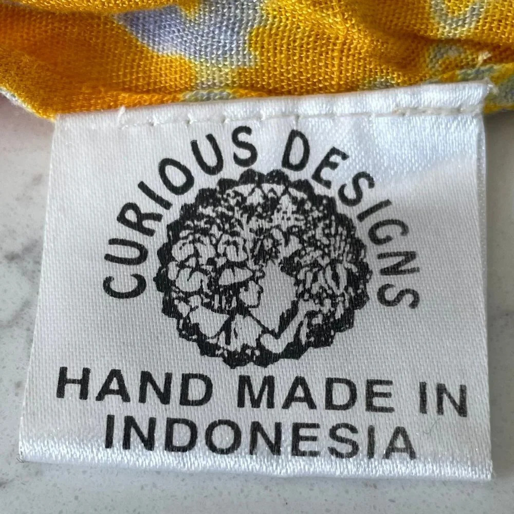 Curious Designs Boho Rayon Floral Print Fringed Scarf/Wrap Golden Rod Yellow - Picture 7 of 11